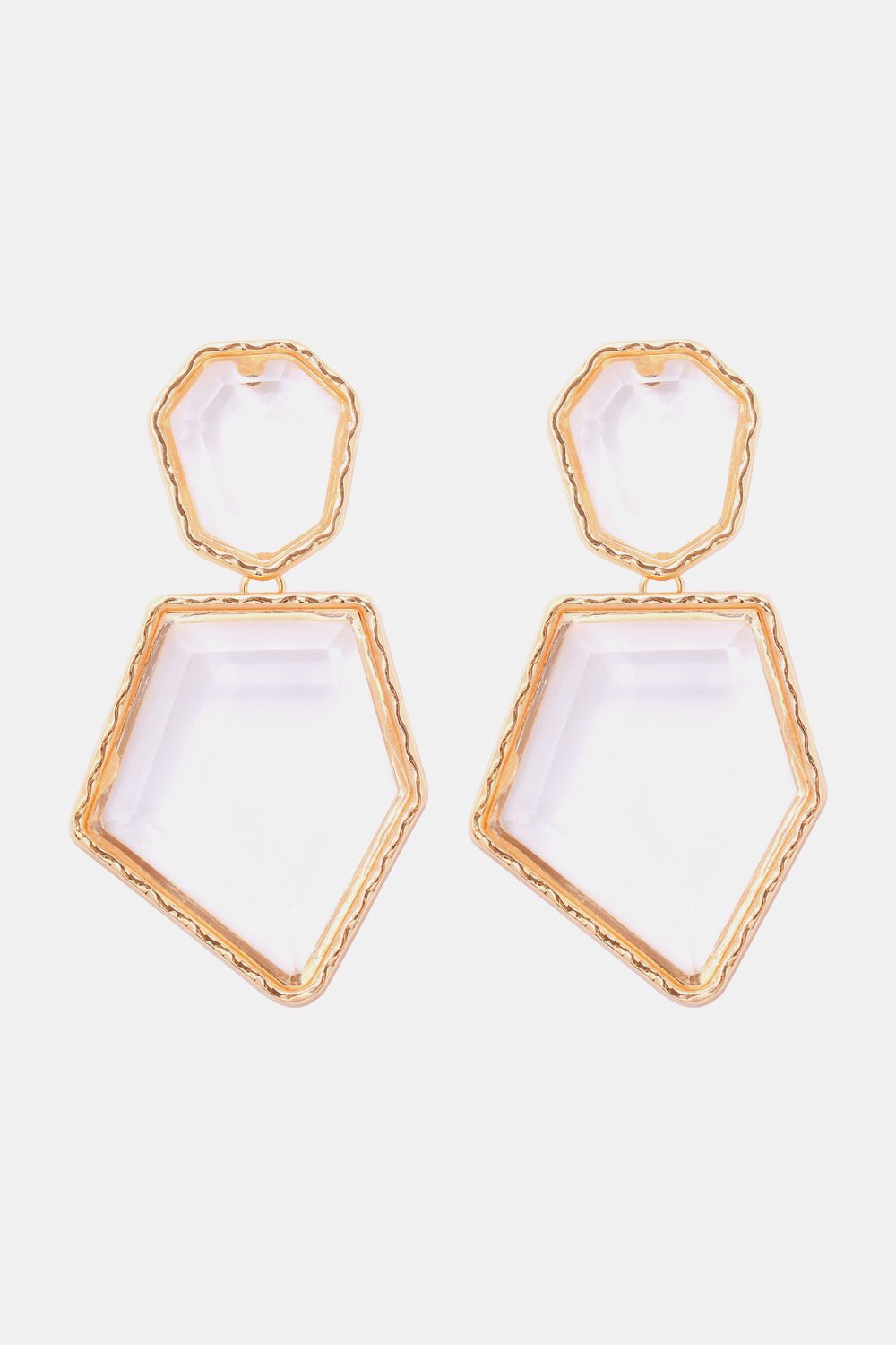 Geometric Shape Brass Frame Resin Dangle EarringsEarringsBeach Rose Co.