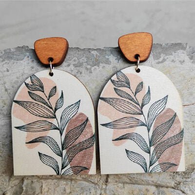 Geometrical Shape Wooden Drop EarringsEarringsBeach Rose Co.