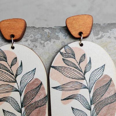 Geometrical Shape Wooden Drop EarringsEarringsBeach Rose Co.