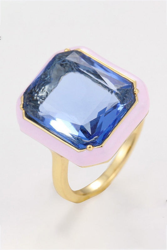 Glass Stone Contrast RingRingBeach Rose Co.