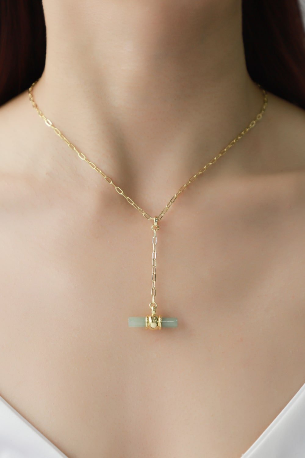 Gold-Plated Bar Pendant OT Chain NecklaceNecklaceBeach Rose Co.