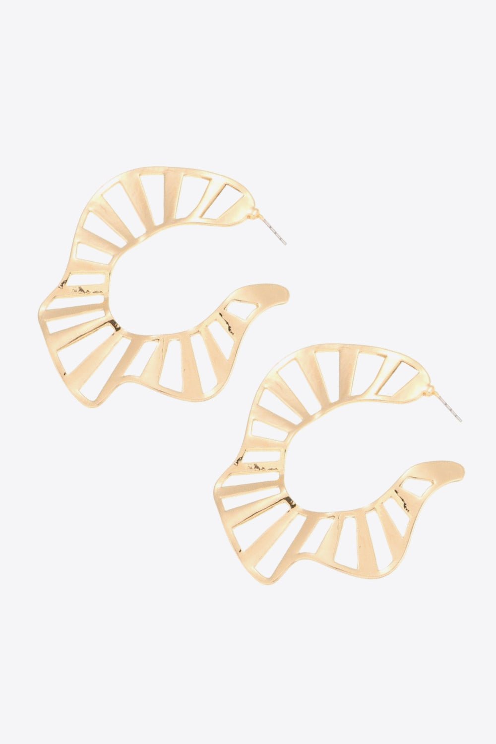 Gold-Plated Cutout C-Hoop EarringsEarringsBeach Rose Co.