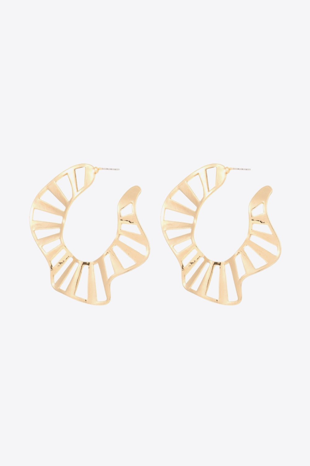 Gold-Plated Cutout C-Hoop EarringsEarringsBeach Rose Co.