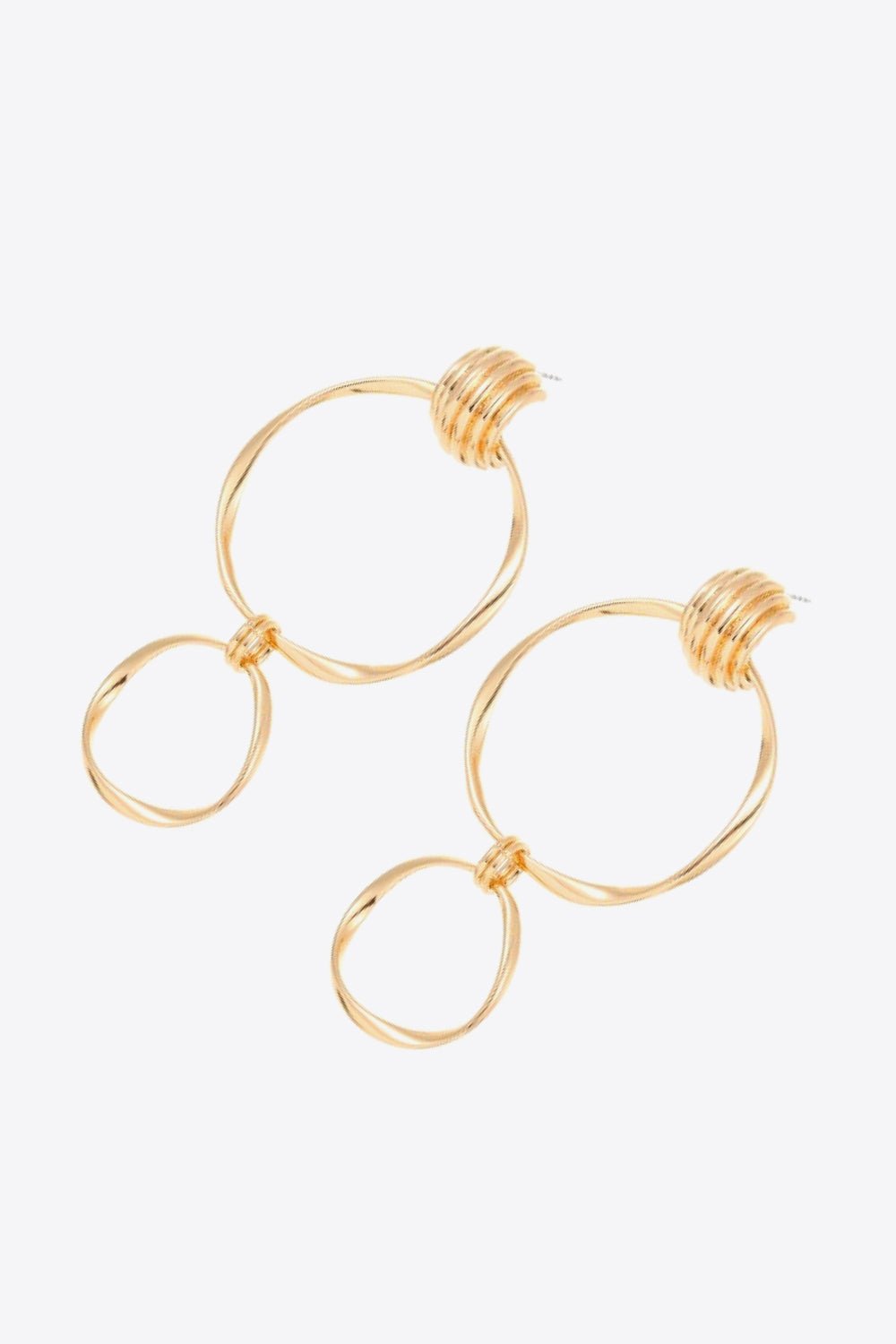 Gold-Plated Double Hoop Drop EarringsEarringsBeach Rose Co.