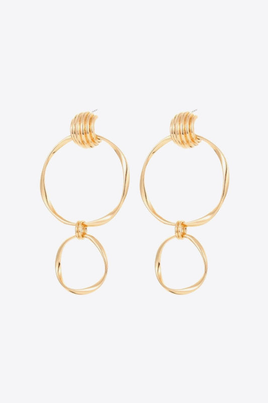 Gold-Plated Double Hoop Drop EarringsEarringsBeach Rose Co.