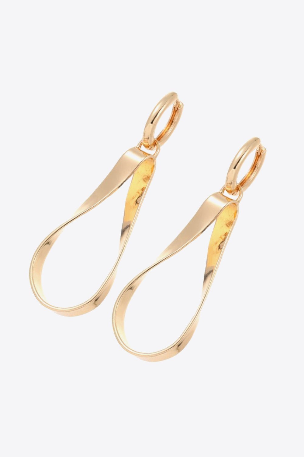 Gold-Plated Drop Hoop EarringsEarringsBeach Rose Co.