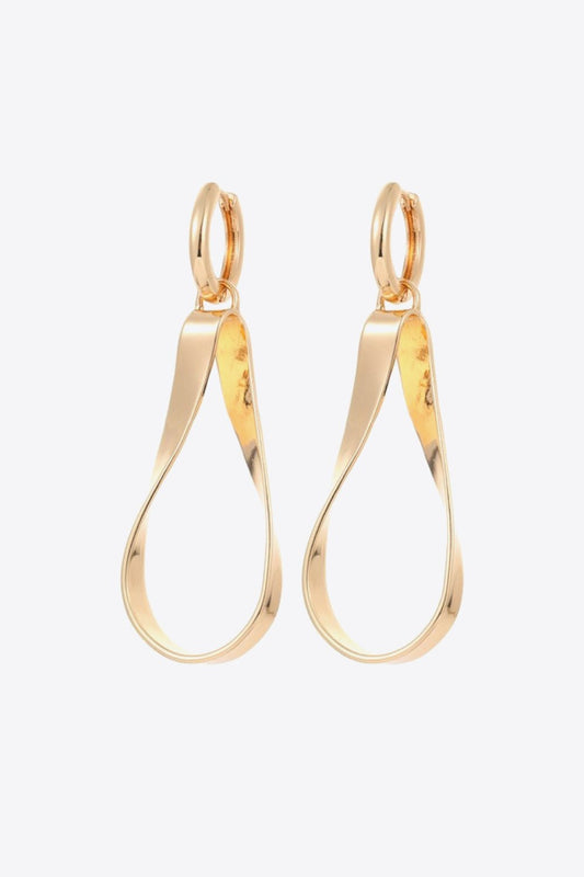 Gold-Plated Drop Hoop EarringsEarringsBeach Rose Co.