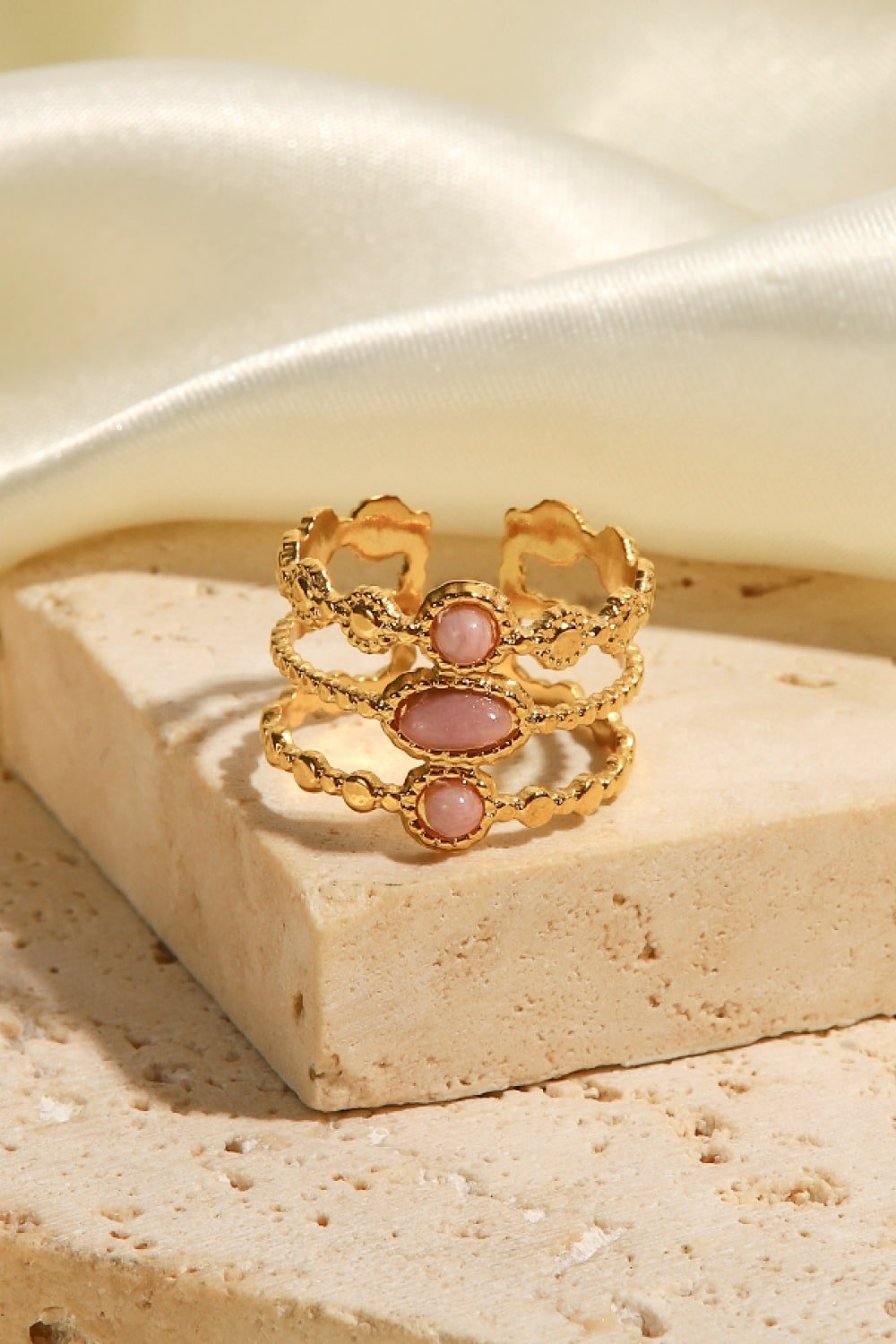 Gold Triple-Layered Open RingRingBeach Rose Co.