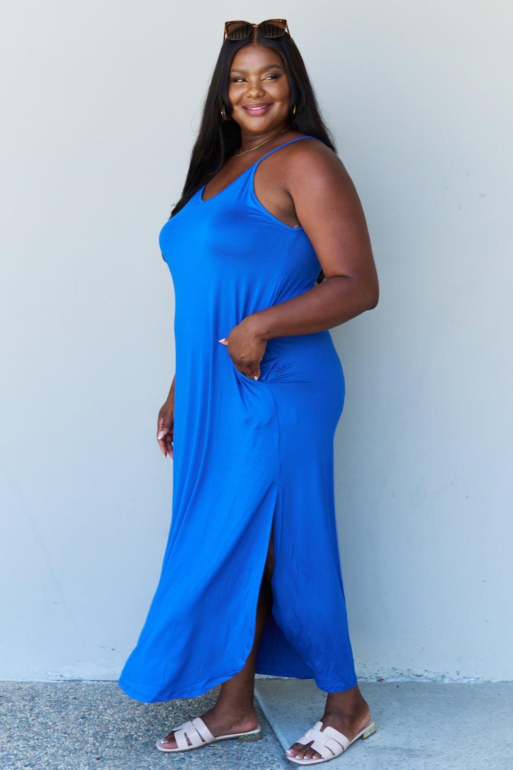 Cami Side Slit Maxi Dress in Royal BlueMaxi DressNinexis