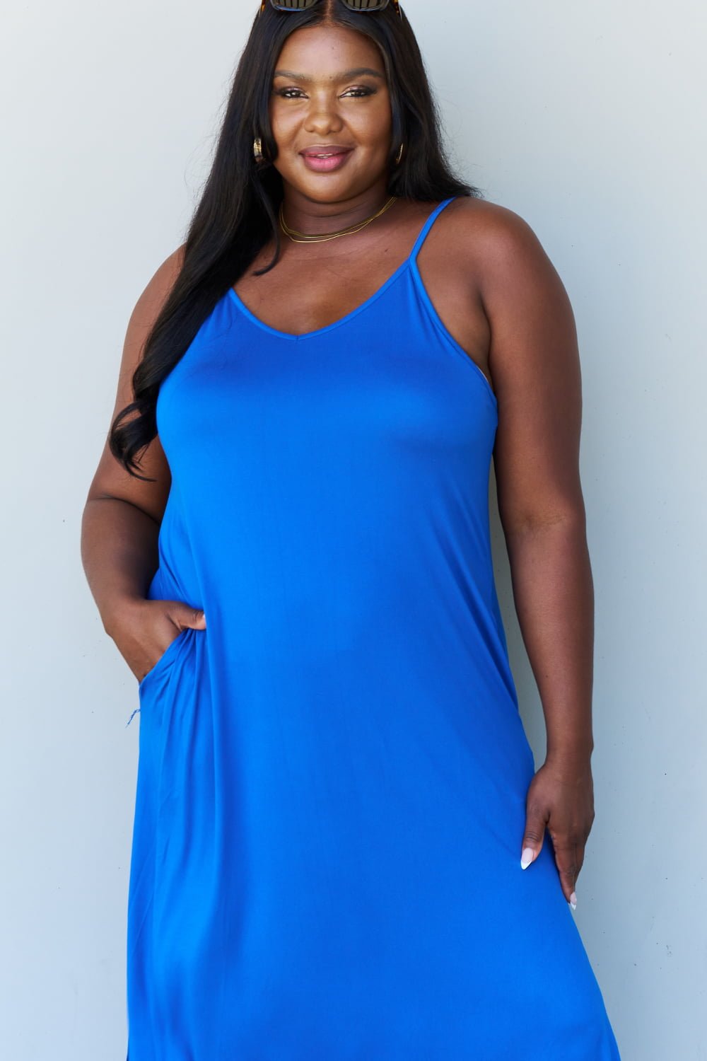 Cami Side Slit Maxi Dress in Royal BlueMaxi DressNinexis