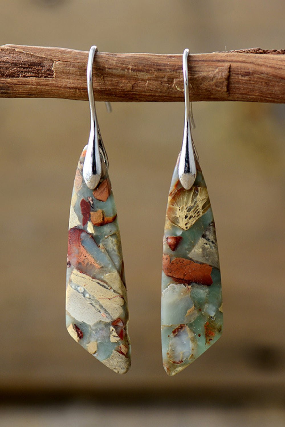 Handmade Natural Stone Dangle EarringsEarringsBeach Rose Co.