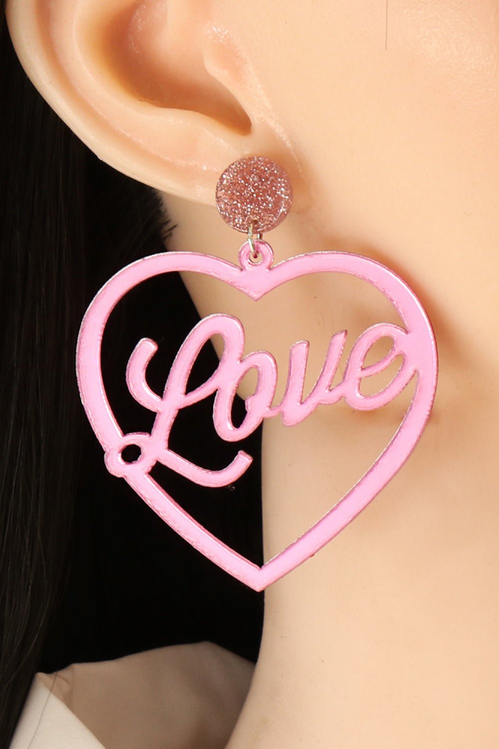 Heart Acrylic Dangle EarringsEarringsBeach Rose Co.