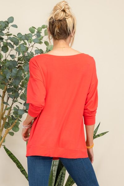 Heart Graphic Long Sleeve T-Shirt in RedT-ShirtCeleste Design