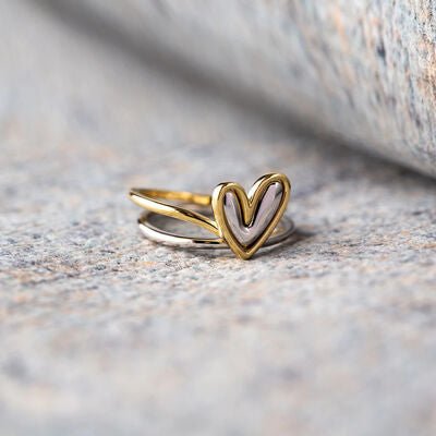 Heart Shape Irregular 925 Sterling Silver Ring in GoldRingBeach Rose Co.