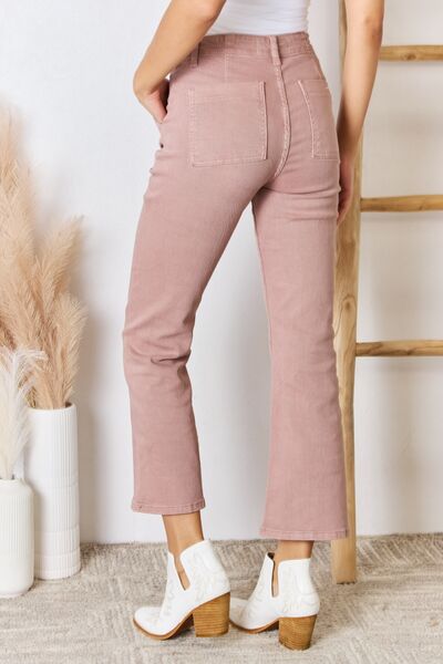 High Rise Ankle Flare Jeans in MauveJeansRISEN