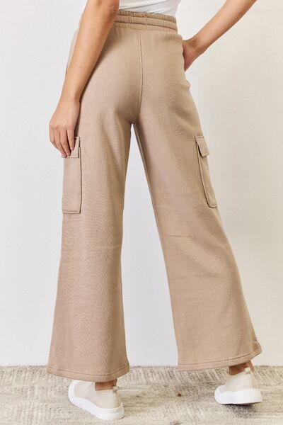 High Waist Cargo Wide Leg Pants in SandCargo PantsRISEN