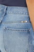 Jean Mom taille haute mâché à jambe droite et délavé moyen