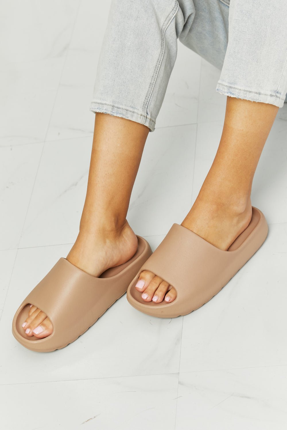 Open Toe Rubber Slide Sandals in SandSlidesNOOK JOI