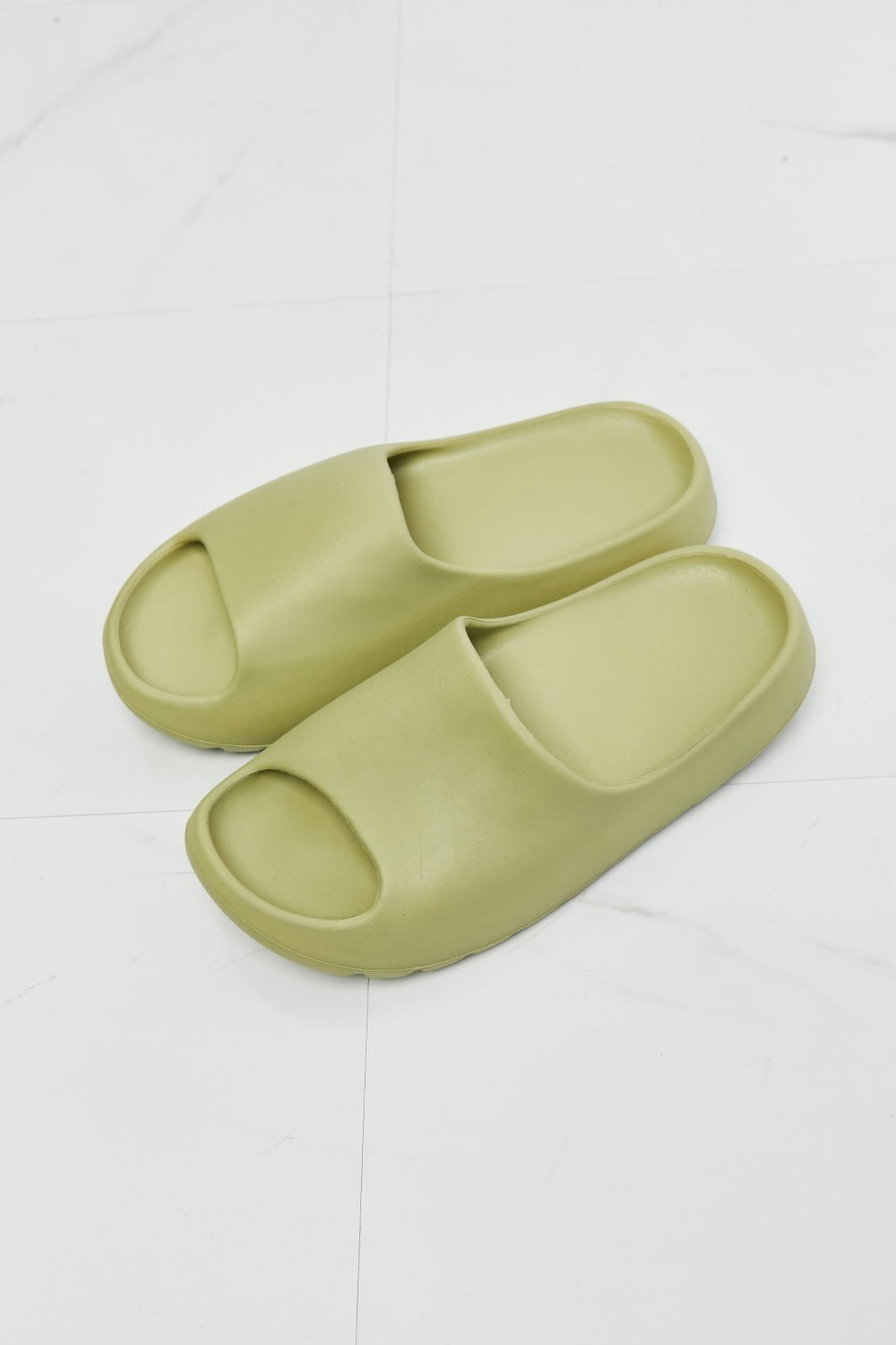 Open Toe Rubber Slide Sandals in Mist GreenSlidesNOOK JOI
