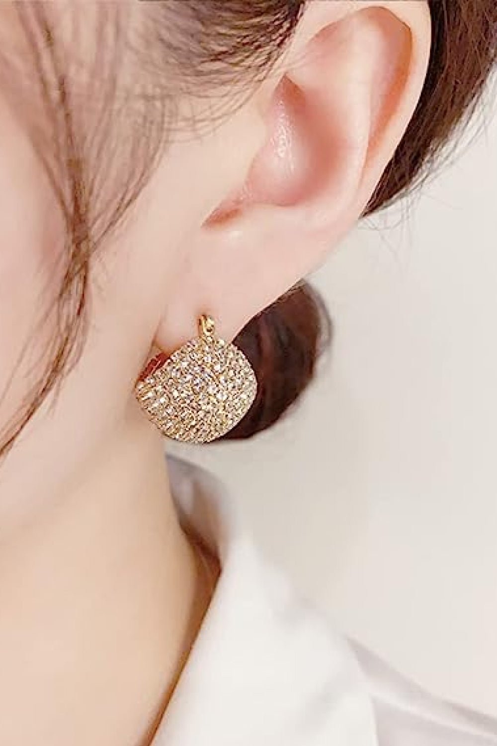 Inlaid Cubic Zirconia Gold-Plated EarringsEarringsBeach Rose Co.