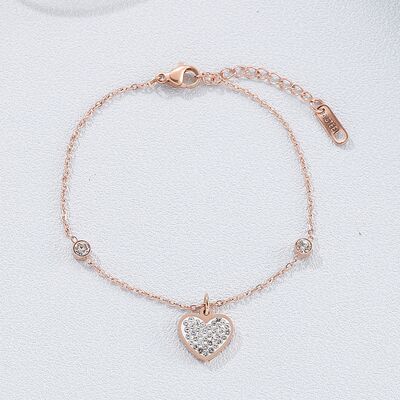 Inlaid Rhinestone Heart BraceletBraceletBeach Rose Co.