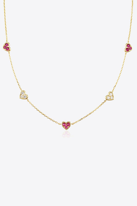 Inlaid Zircon Heart NecklaceNecklaceBeach Rose Co.