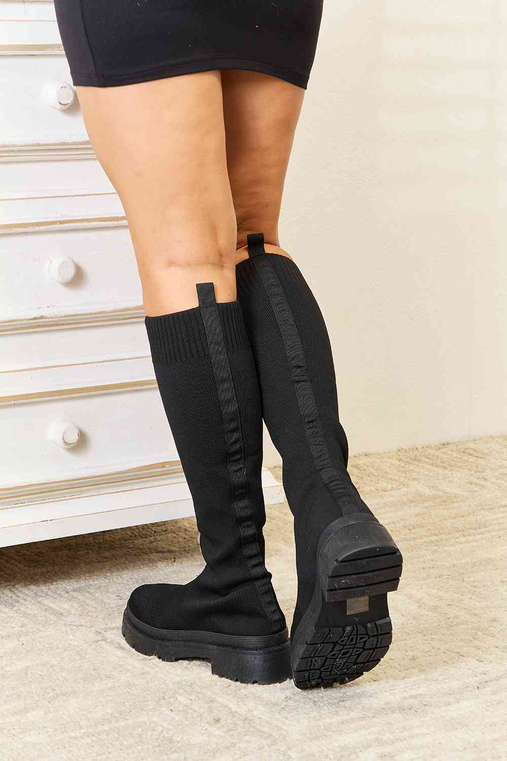 Knee High Platform Sock BootsBootsWILD DIVA