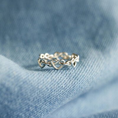 Knotted Hearts 925 Sterling Silver Open RingRingBeach Rose Co.