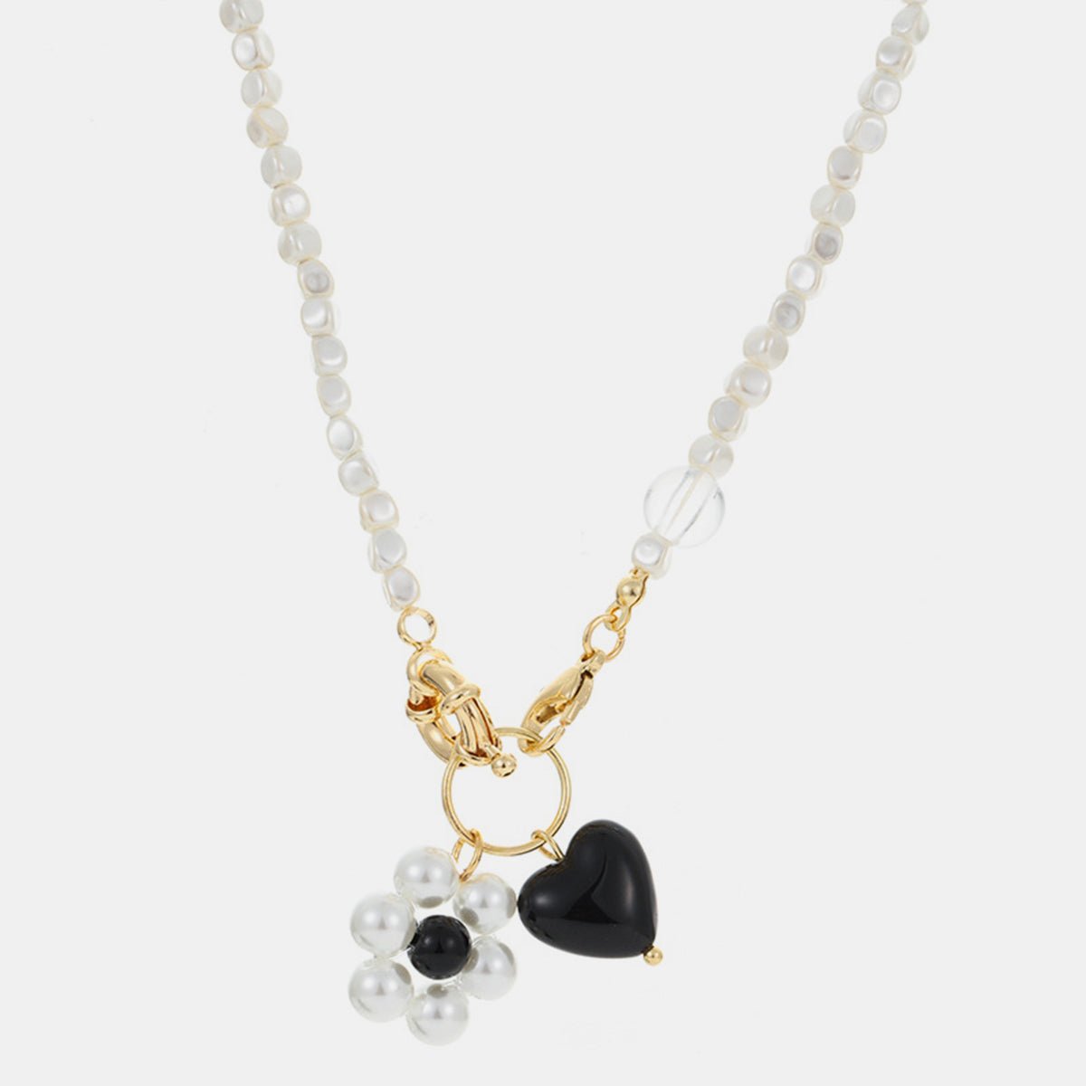 Layered Gold-Plated Black and Pearl NecklaceNecklaceBeach Rose Co.