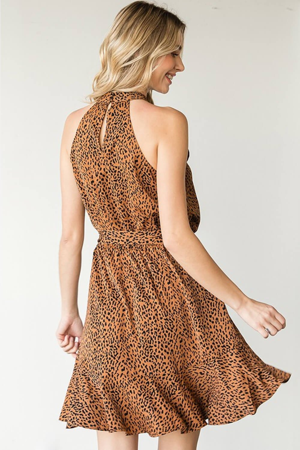 Leopard Belted Sleeveless Mini DressMini DressFirst Love
