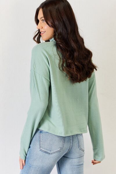 Long Sleeve Turtleneck Top in Iceberg GreenTopHYFVE