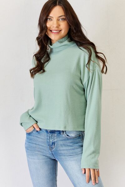 Long Sleeve Turtleneck Top in Iceberg GreenTopHYFVE