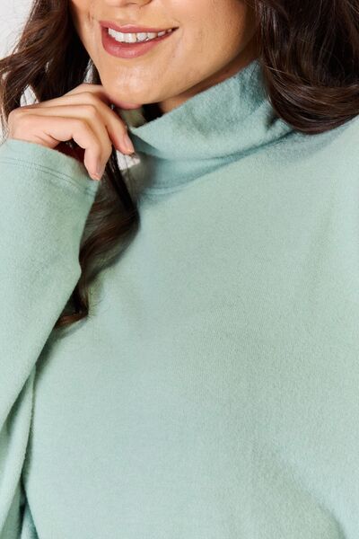 Long Sleeve Turtleneck Top in Iceberg GreenTopHYFVE