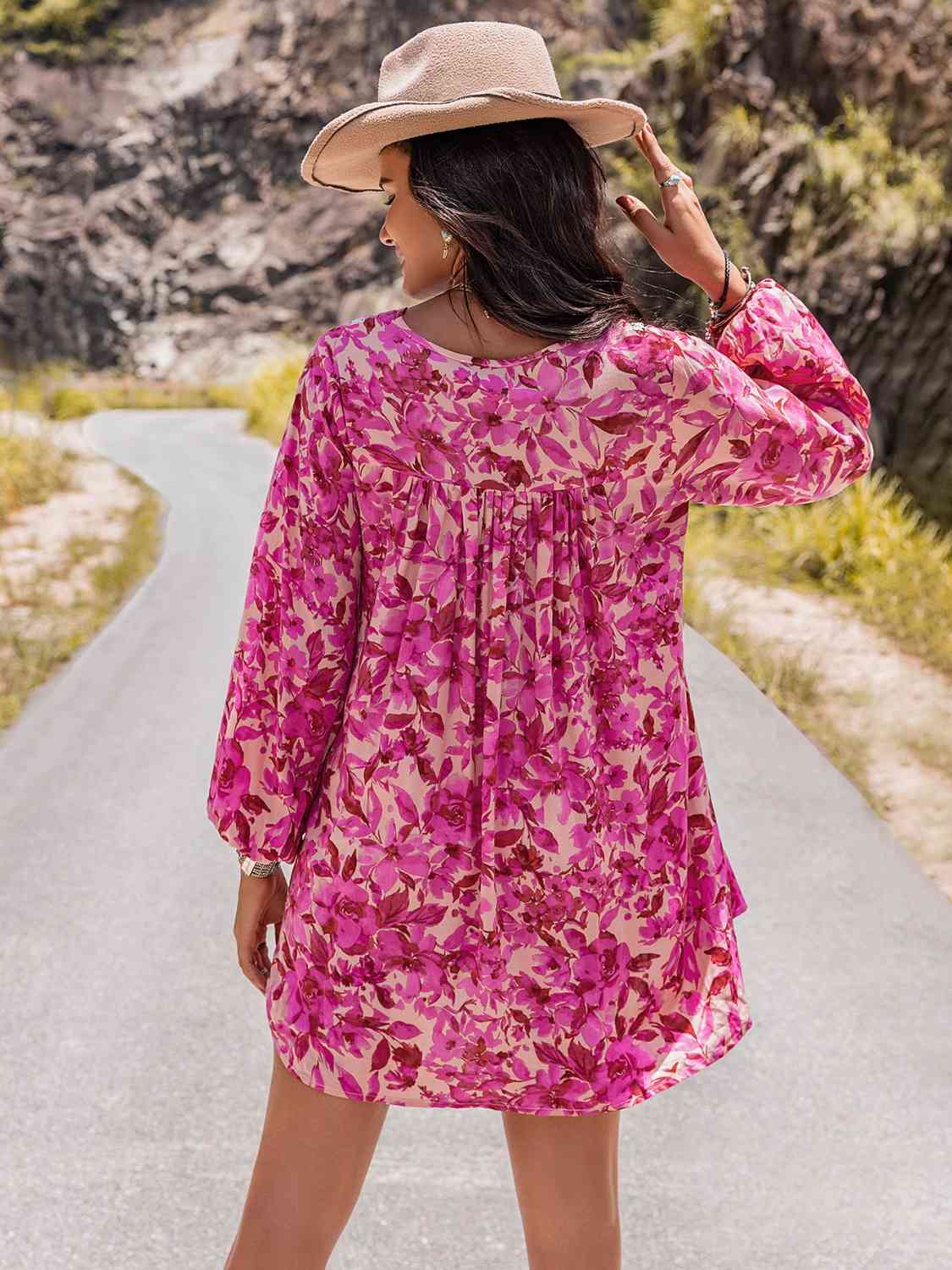 Long Sleeve V-Neck Mini DressMini DressBeach Rose Co.