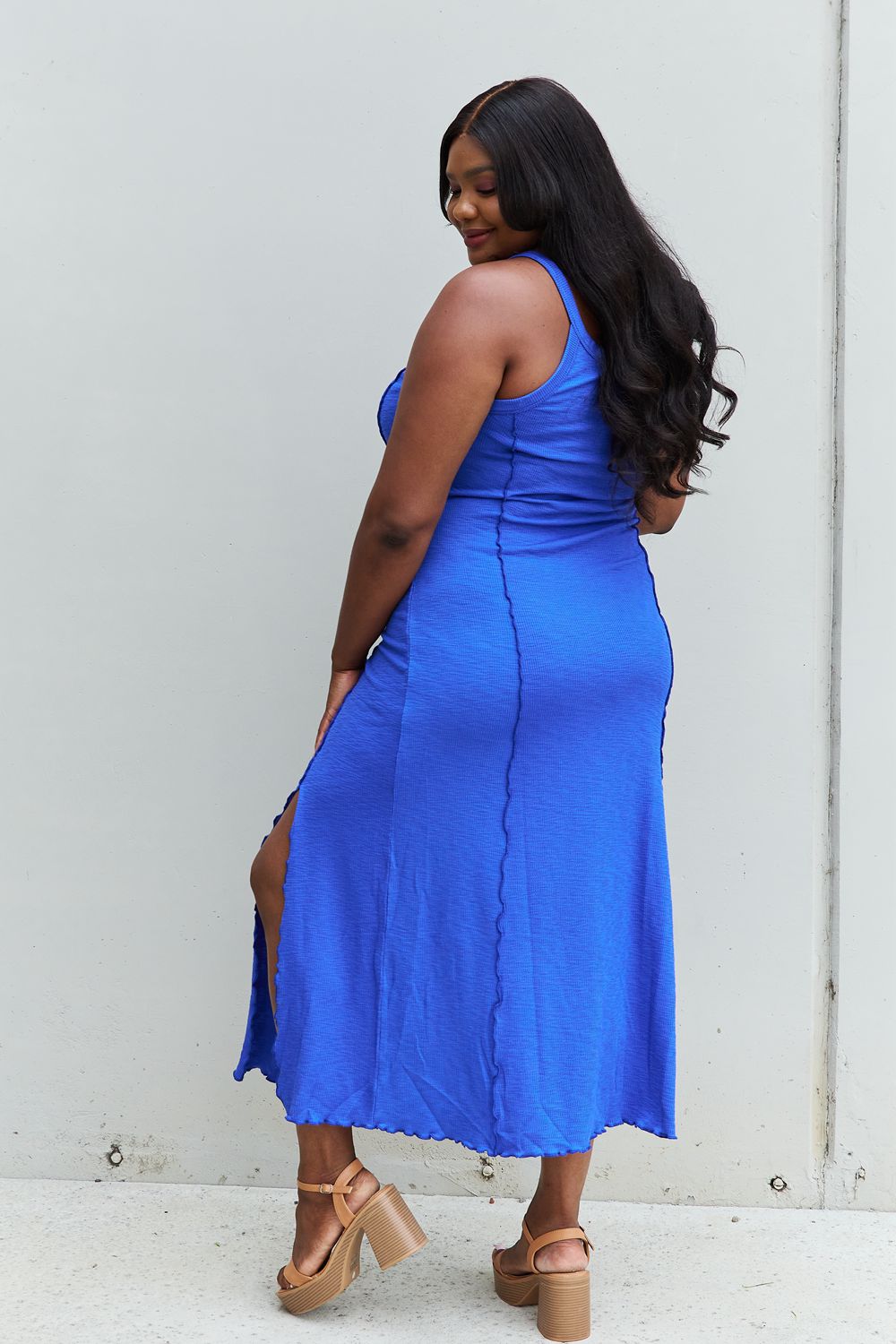 Side Slit Sleeveless Maxi Dress in Cobalt BlueMaxi DressCulture Code
