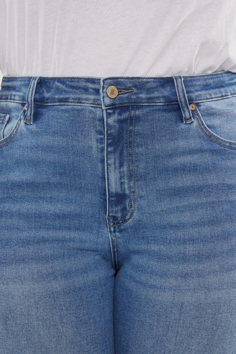 Medium Wash Distressed High Waist JeansJeansKancan