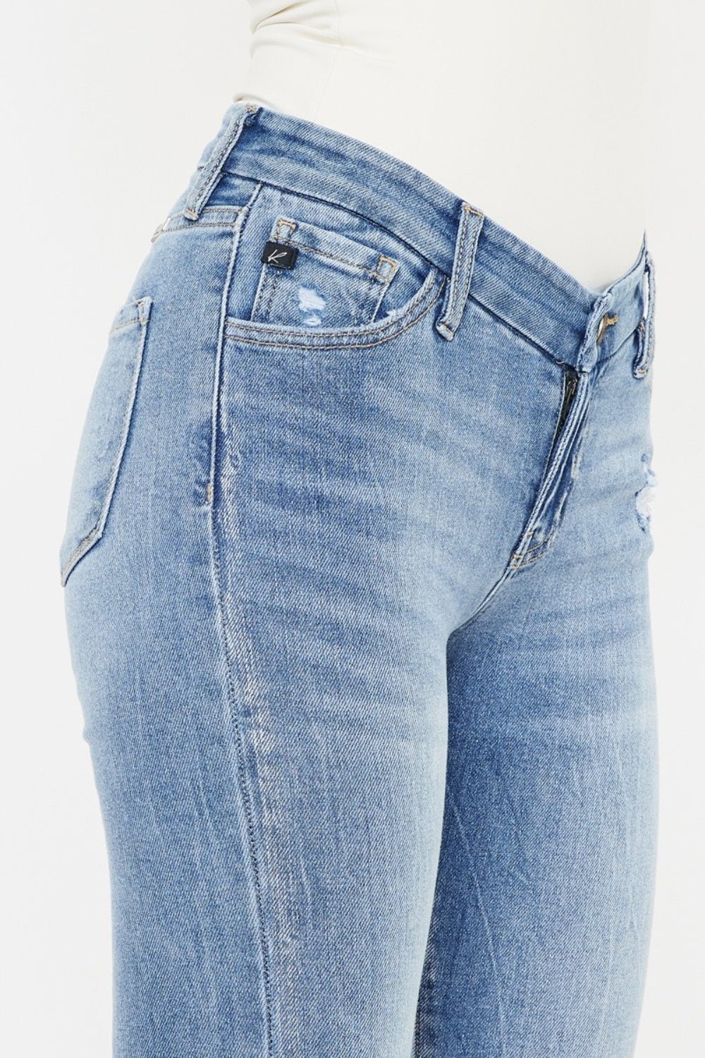 Medium Wash High Waist Distressed Skinny JeansJeansKancan