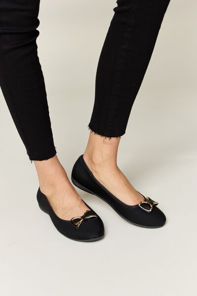 Metal Buckle Flat Loafers in Charcoal LycraFlatsForever Link