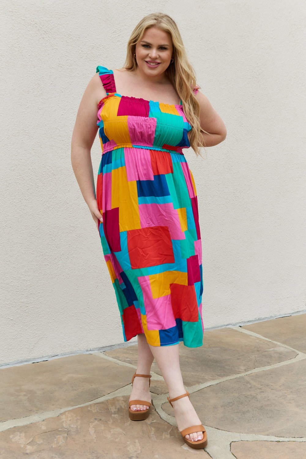 Multicolored Square Print Summer Midi DressMidi DressAnd the Why