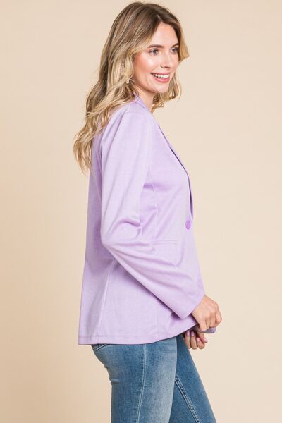 One Button Long Sleeve Blazer in LavenderBlazerCulture Code