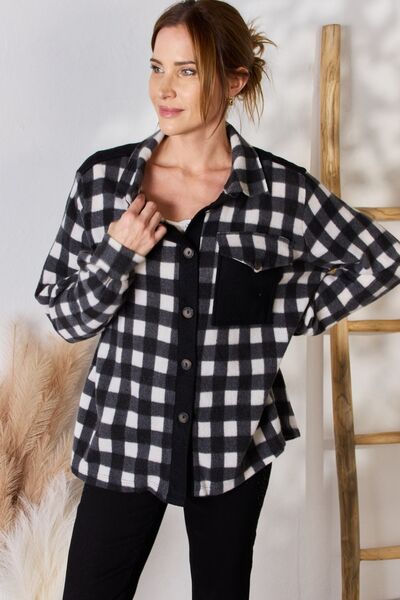Plaid Button Up Jacket in BlackJacketHailey & Co