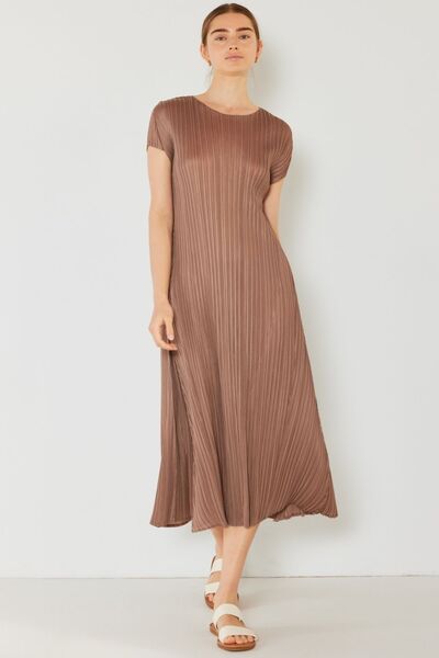 Pleated Cap Sleeve A-Line Midi DressMidi DressMarina West Swim