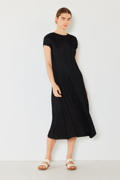 Pleated Cap Sleeve A-Line Midi DressMidi DressMarina West Swim