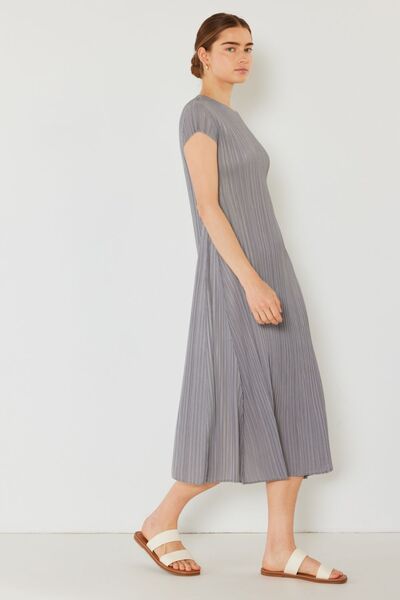 Pleated Cap Sleeve A-Line Midi DressMidi DressMarina West Swim