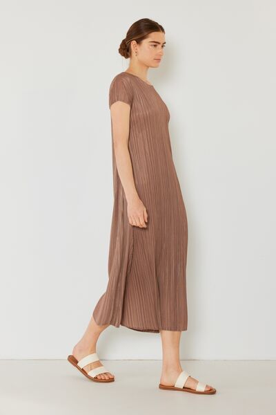 Pleated Cap Sleeve A-Line Midi DressMidi DressMarina West Swim