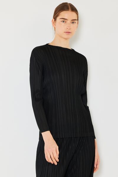 Pleated Long Sleeve Boatneck TopTopMarina West Swim