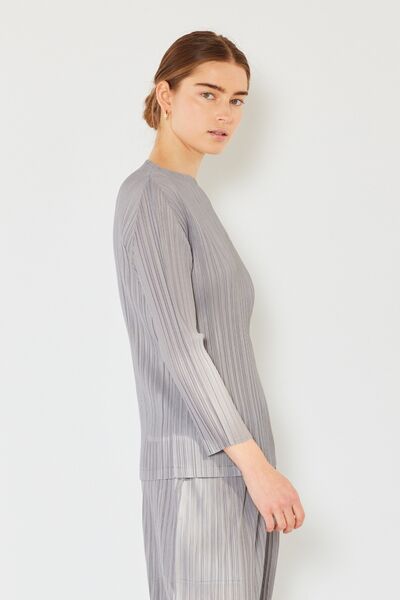 Pleated Long Sleeve Boatneck TopTopMarina West Swim