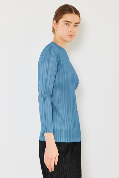 Pleated Long Sleeve Boatneck TopTopMarina West Swim