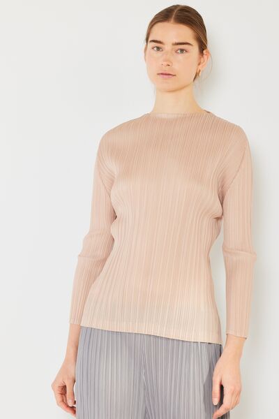 Pleated Long Sleeve Boatneck TopTopMarina West Swim