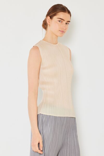 Pleated Sleeveless Crewneck TankTankMarina West Swim